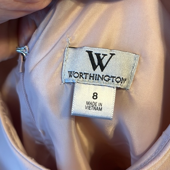 Worthington soft pink peplum dress with belt NWT - Picture 3 of 5